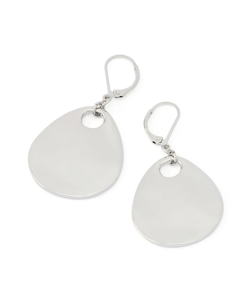 Robert Lee Morris Soho Rhodium Disc Drop Earrings