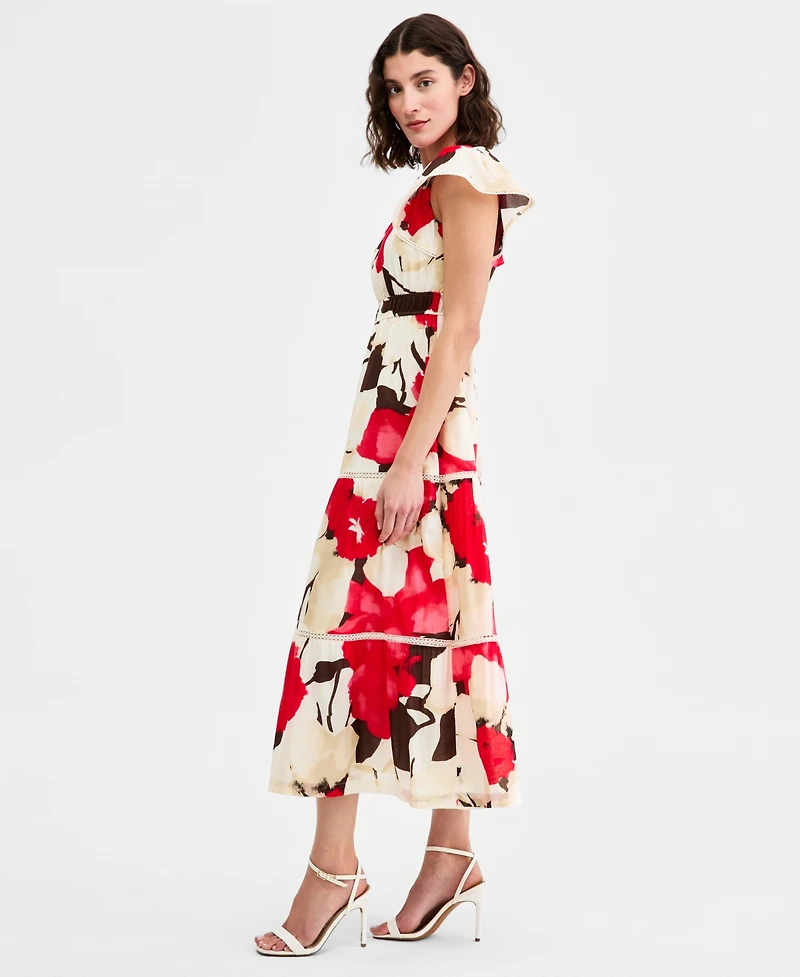 Anne Klein Women's Flutter-Sleeve Tiered Dress