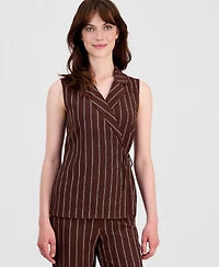 Anne Klein Petite Notched Neck Wrap Top