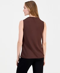 Anne Klein Petite Sleeveless Cowl Neck Blouse