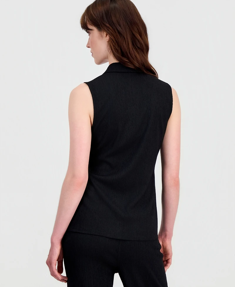 Anne Klein Women's Pebble-Texture Knit Sleeveless Top