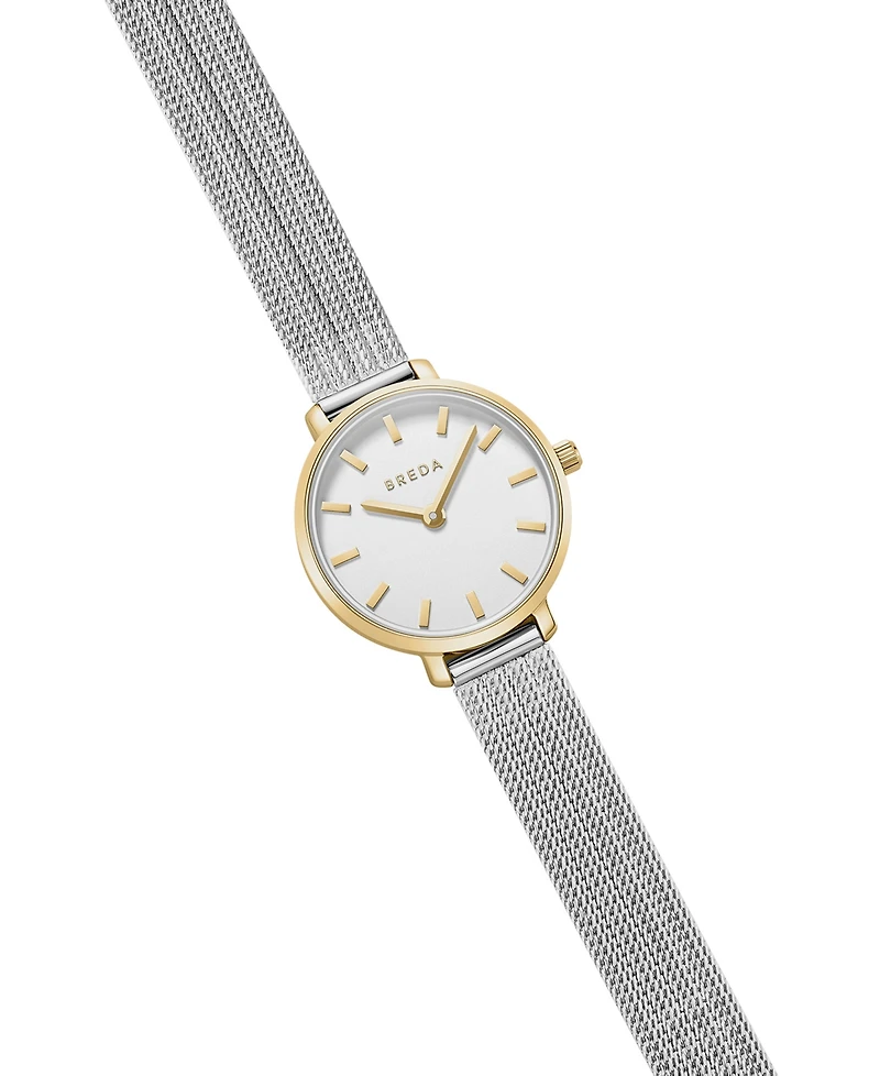 Breda Beverly Tethered 1760b Gold and Stainless Steel Metal Bracelet Watch, 25mm
