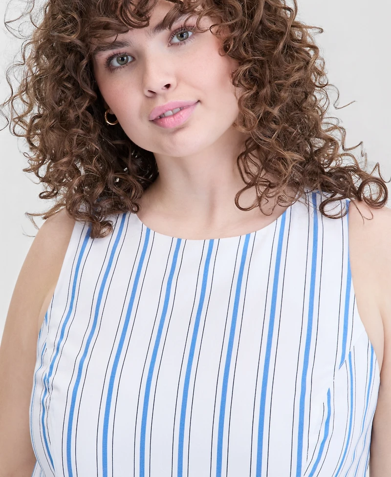 On 34th Trendy Plus Bayside Stripe Sleeveless Midi Dress, Macy's Exclusive