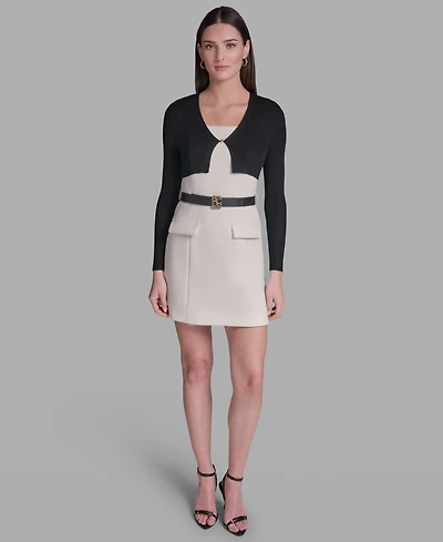 Bcbg Women's Knit V-Neck Cropped Cardigan Sweater