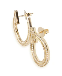 Pre-Owned Tiffany & Co Yellow Gold Diamond Tiffany T T1 Open Hoop Earrings