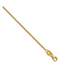 Curata Jewelry Solid 18k Gold Italian 1mm Sparkle-Cut Spiga Chain Necklace