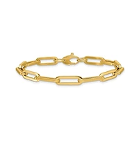 Curata Jewelry Solid 18k Gold Italian 7.5 Inch 5.3mm Squared Paperclip Link Bracelet