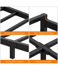 gaomon Metal Platform Bed Frame with Steel Slats Support, Mattress Foundation