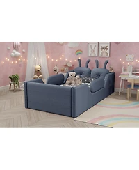 Streamdale Furniture Streamdale Twin Upholstered Platform Bed with Rabbit Cushion & Removable Rails