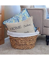 Household Essentials Round Wicker Laundry Basket with Handles