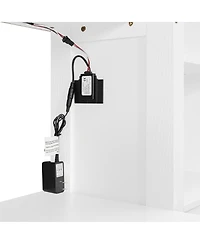 Streamdale Furniture Wooden Twin Platform Bed with Desk, Wardrobe, Cabinets, Drawers, Shelves