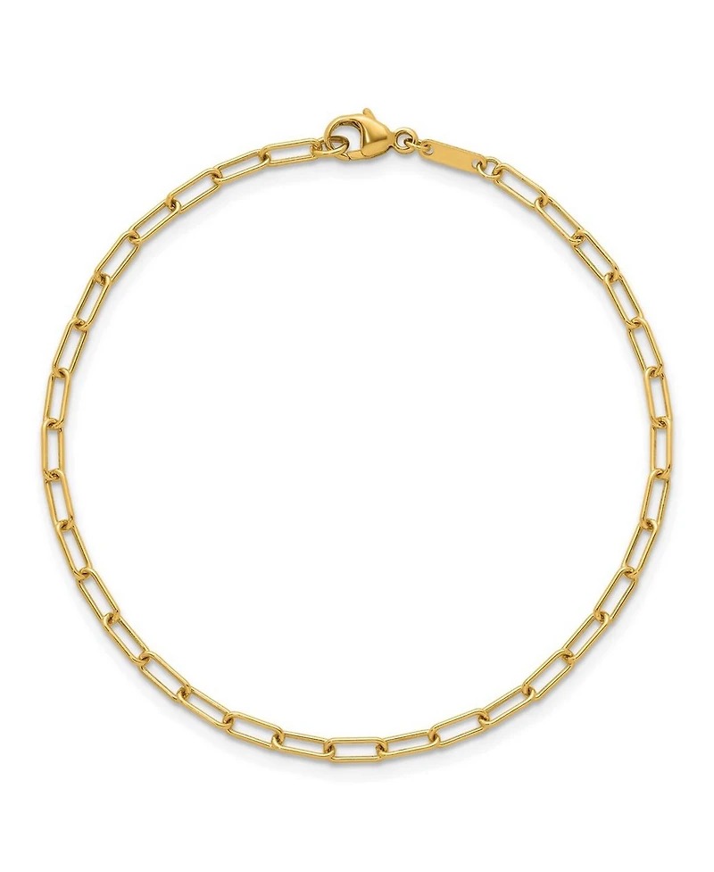 Curata Jewelry Solid 18k Italian 7.5 Inch 2.5mm Light Paperclip Bracelet Link Bracelet