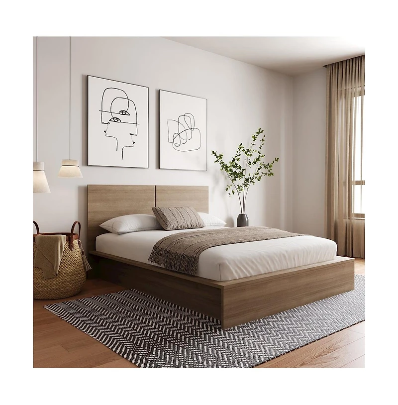Nexera James Platform Bed with Headboad