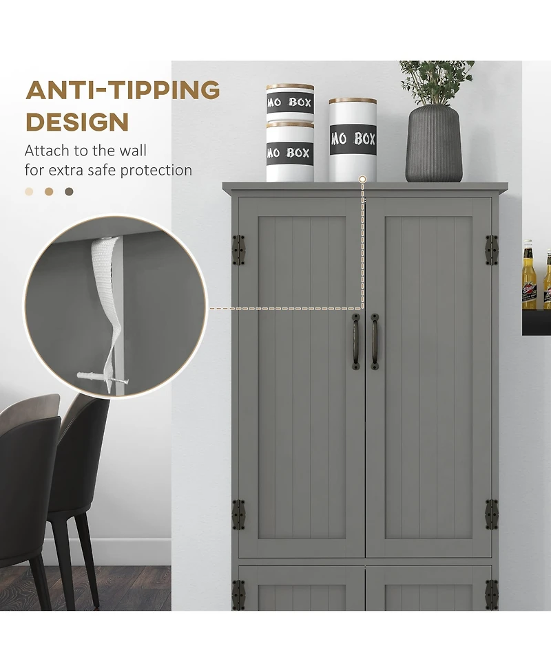 Homcom 48.5" Kitchen Pantry, Storage Cabinet, Cupboard Organizer,