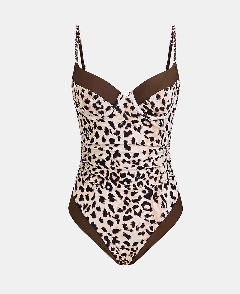 Cupshe Women's Underwire Ruched Colorblock One-Piece Swimsuit