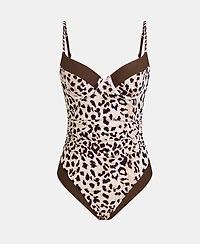 Cupshe Women's Underwire Ruched Colorblock One-Piece Swimsuit