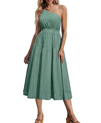 Cupshe Women's One-Shoulder Eyelet Midi Beach Dress