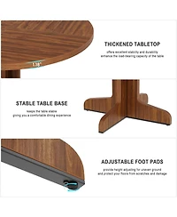 gaomon 47 Inch Round Dining Table for 4-6 People,with Wooden Tabletop and Legs