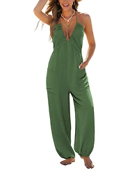 Cupshe Women's V-Neck Zipper Closure Unlined Jumpsuit