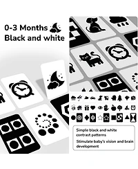 Quokka 60 High Contrast Baby Flash Cards 36 Months - Black & White Toddler Flashcards 36 Months in a Bag