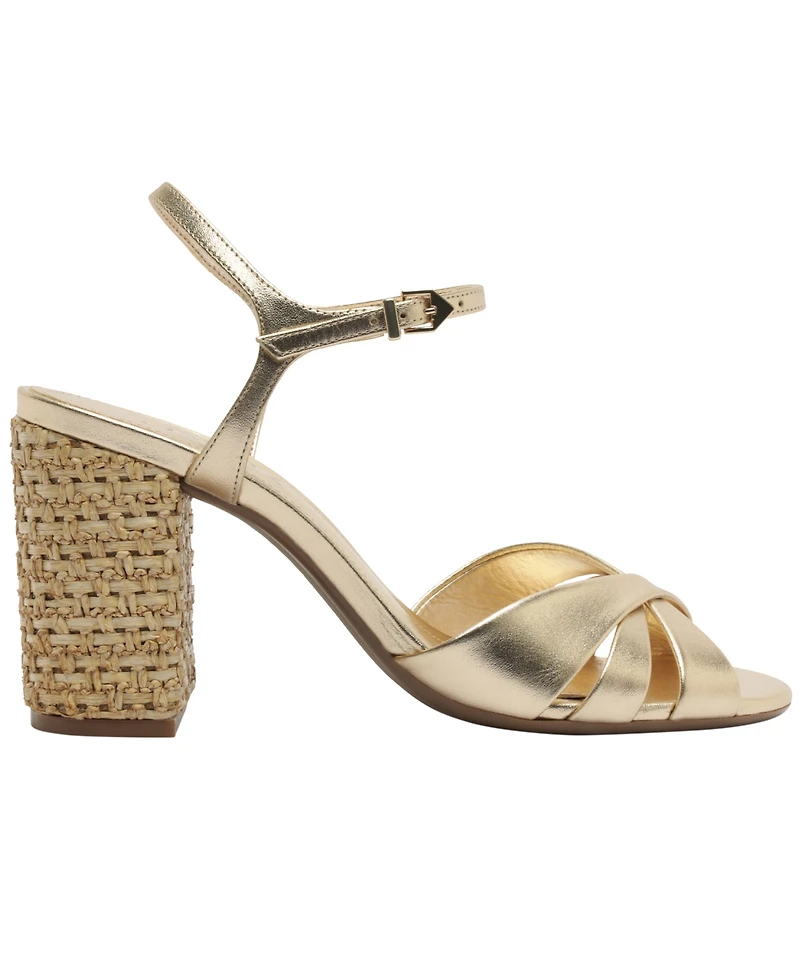 Schutz Women's Keefa Raffia High Block Dress Sandals