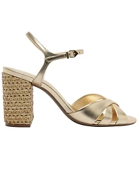Schutz Women's Keefa Raffia High Block Dress Sandals