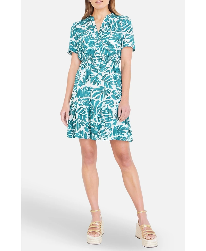 Yumi Women's Leaf Print Mini Dress