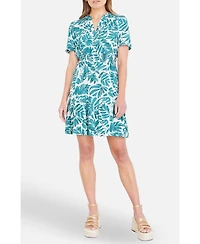 Yumi Women's Leaf Print Mini Dress