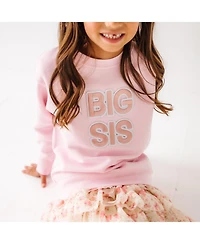 Sweet Wink Little Girls Big Sis Embroidered Patch Sweatshirt