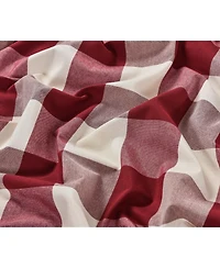 Kate Aurora Country Farmhouse Rod Pocket Buffalo Plaid Gingham Tie Up Window Curtain Panel