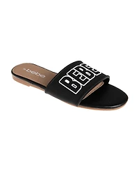 bebe Women's Stylish and Comfortable Fashion Sandal with Rubber Logo