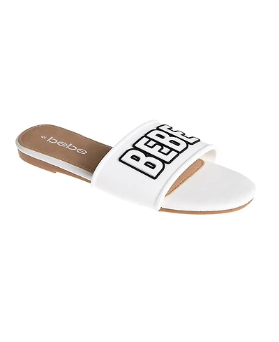 bebe Women's Stylish and Comfortable Fashion Sandal with Rubber Logo