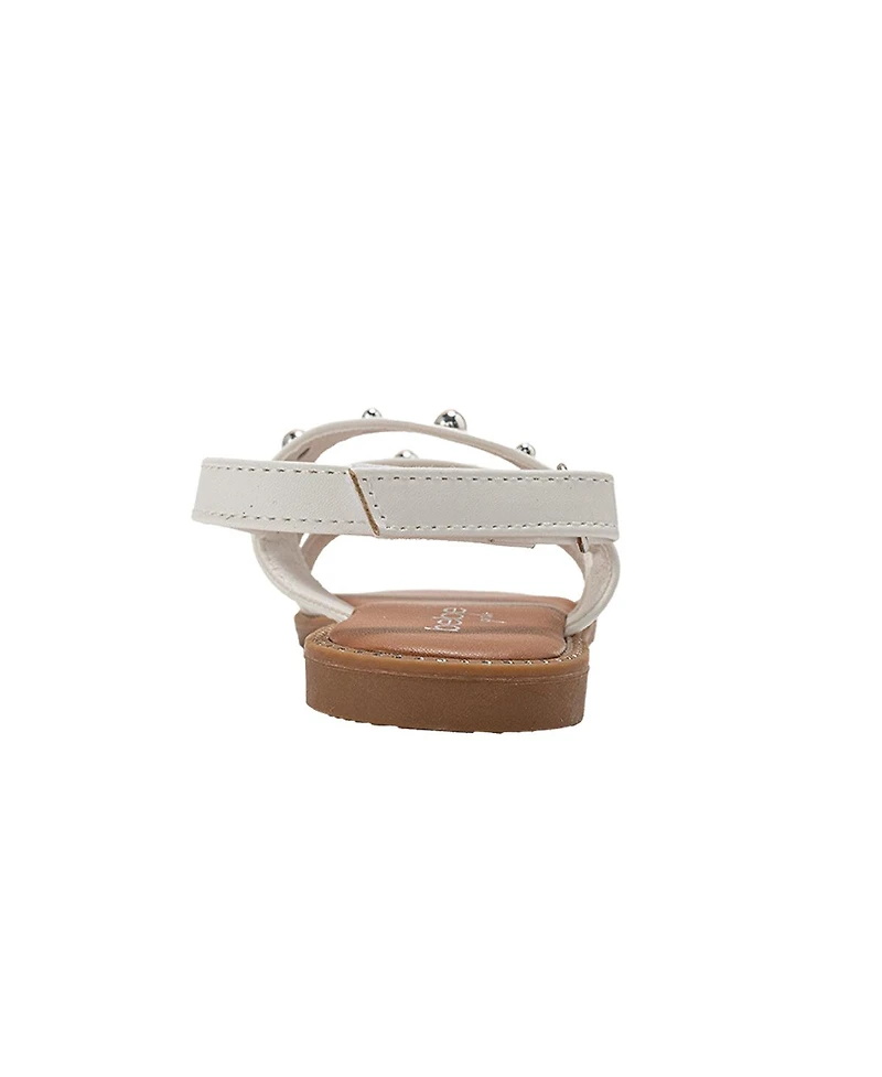Bebe Little Girls fashion Sandals with Dome Stud Logo hw