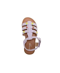 Bebe Girls Girl's Fashion Sandals – Comfy Dressy Shoes with Fruit Accents, Studs, and Hanging b Charm