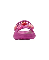 Bebe Big Girls Girl's Lightweight Platform Eva Slides - Slip On Comfy with Strawberry Charm Accents