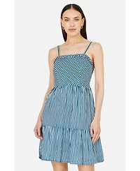 Yumi Women's Stripe Cotton Mini Sun Dress