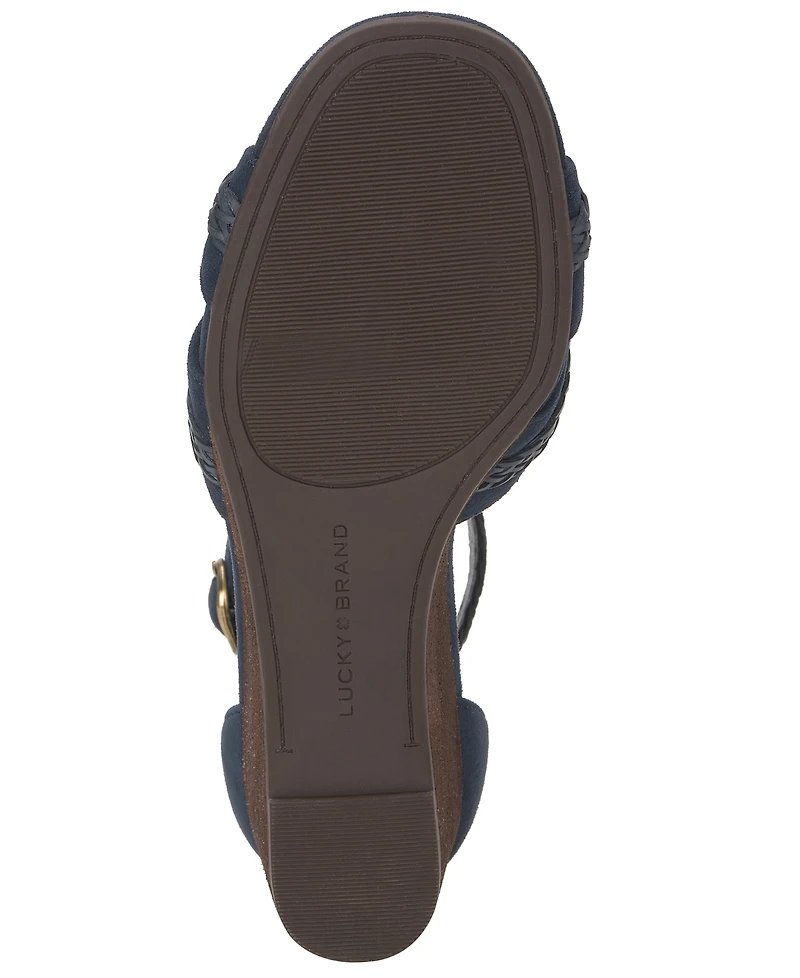 Lucky Brand Women's Jaelah Criss-Cross Braided Wedge Sandals