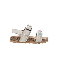 Bebe Little Girls Footbed Sandals - Comfortable Design & Beaded Ankle Strap