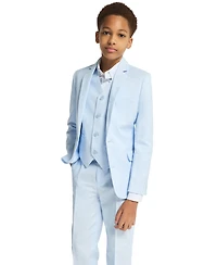 Calvin Klein Boys' 8-20 Tri-Blend Linen Zip Closure Suit Pants
