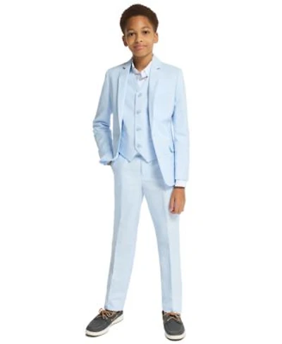 Calvin Klein Boys 8 20 Tri Blend Button Suit Vest Linen Suit Jacket Linen Zip Closure Suit Pants Dotted Floral Print Dress Shirt