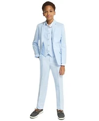 Calvin Klein Boys 8 20 Tri Blend Button Suit Vest Linen Suit Jacket Linen Zip Closure Suit Pants Dotted Floral Print Dress Shirt