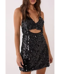 Nasty Gal Women's Disc Tassel Halter Mini Dress
