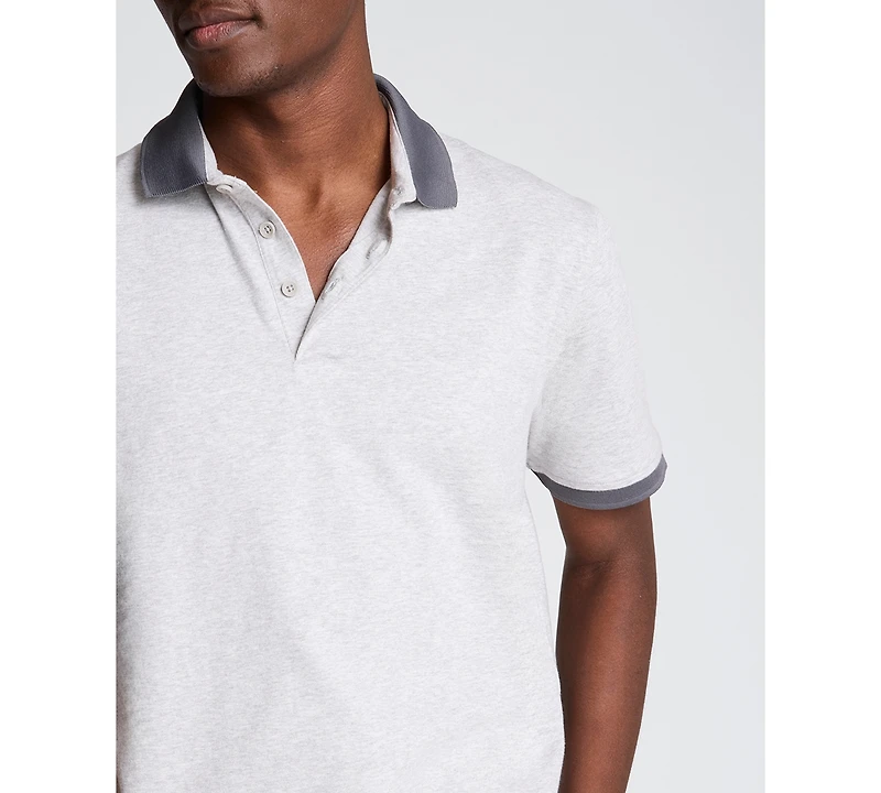 Kenneth Cole Men's Solid Button Placket Polo Shirt