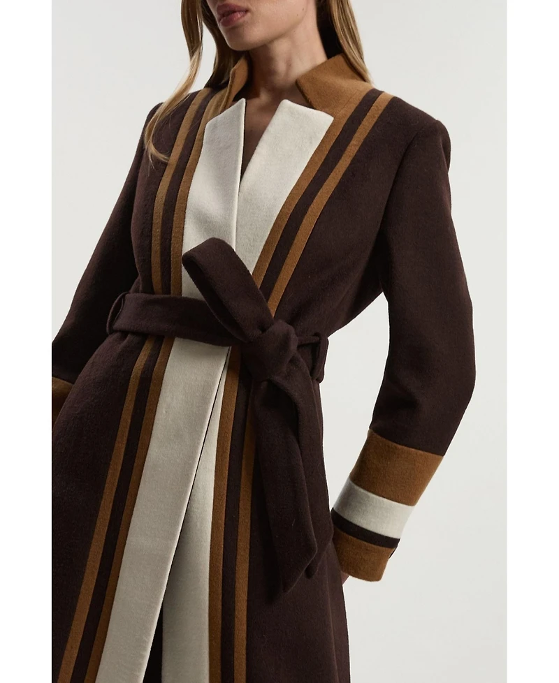 Karen Millen Women's Brushed Wool Belted Midi Coat