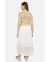 Yumi Women's Crochet Cotton Twisted Bolero Top