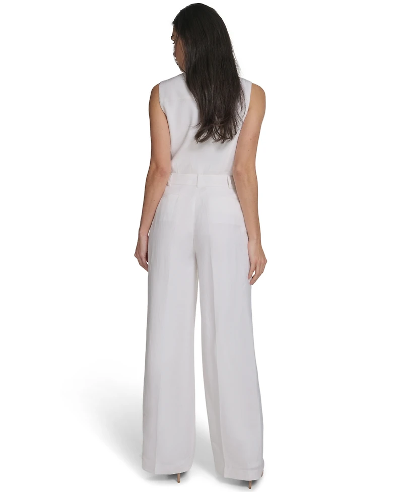 Calvin Klein Women's Wide-Leg Mid-Rise Pants