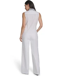 Calvin Klein Women's Sleeveless Collared Button-Down Top