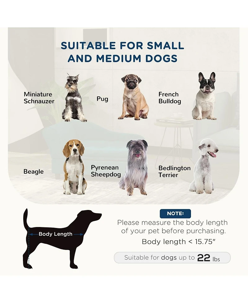 6thdruple Small Pet Sofa with Storage and Tufted Cushion