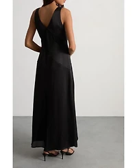 Warehouse Women's Satin And Chiffon Mix Midaxi Dress