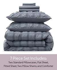 Nestl Luxury Soft Seersucker Design 7-Pc. Comforter Set